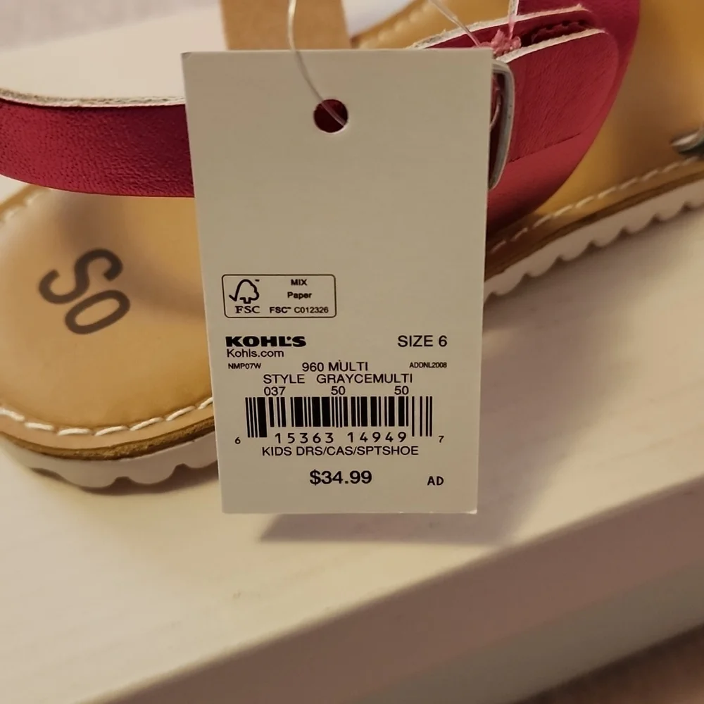 Girls SO Sandals Size 6 - Picture 10 of 13